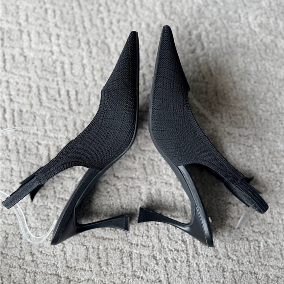 New Cosy Island EverLush Black Bowknot Pointed Toe Heeled Slingback Size 10 - Picture 10 of 12